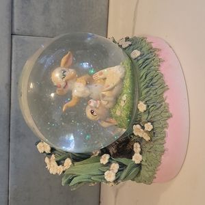 Bambi Miss Bunny & Thumper Disney Store Snow Globe 2005 (RARE) Vintage